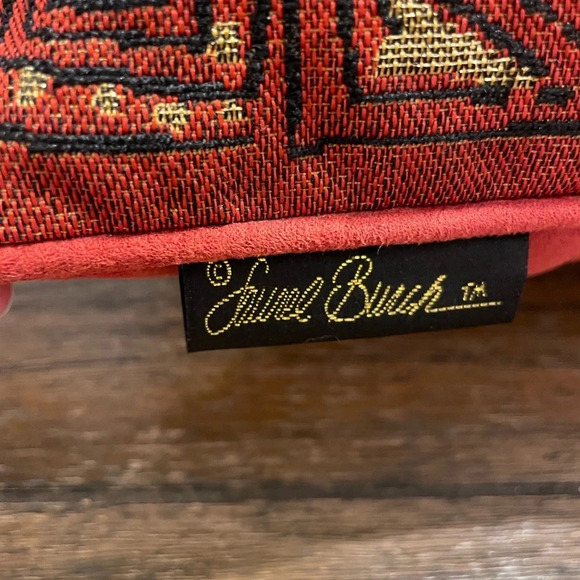 LAUREL BURCH Christmas CATS Throw PILLOW Holiday TAPESTRY Kitty Vintage Red Gold - Picture 3 of 7